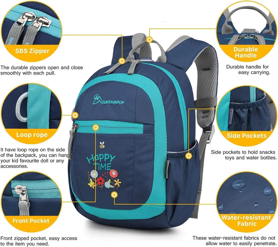 Sac à Dos de Randonnée pour Enfant MOUNTAINTOP 5L - Léger, Résistant et Ergonomique