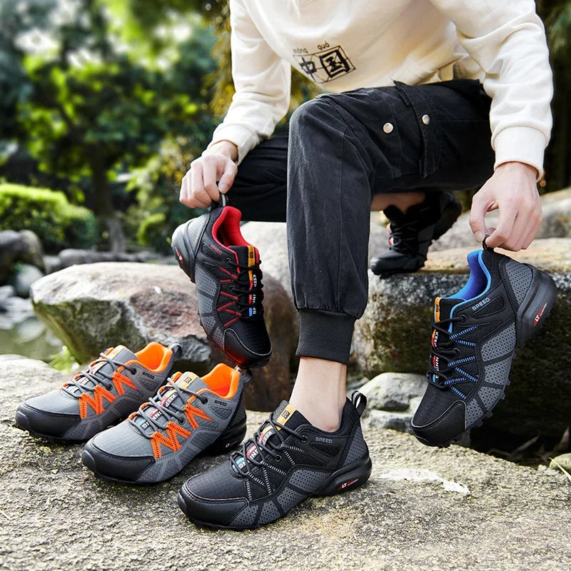 Chaussures de Trekking en Cuir Imperméables Unisexe