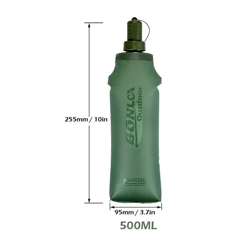 Flasque Souple de Randonnée 500ml en TPU - Pliable et Ultra-Légère