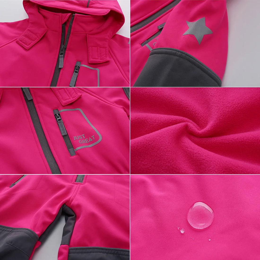 Combinaison Softshell Imperméable pour Enfants de 3 à 6 Ans - Doublée en Polaire