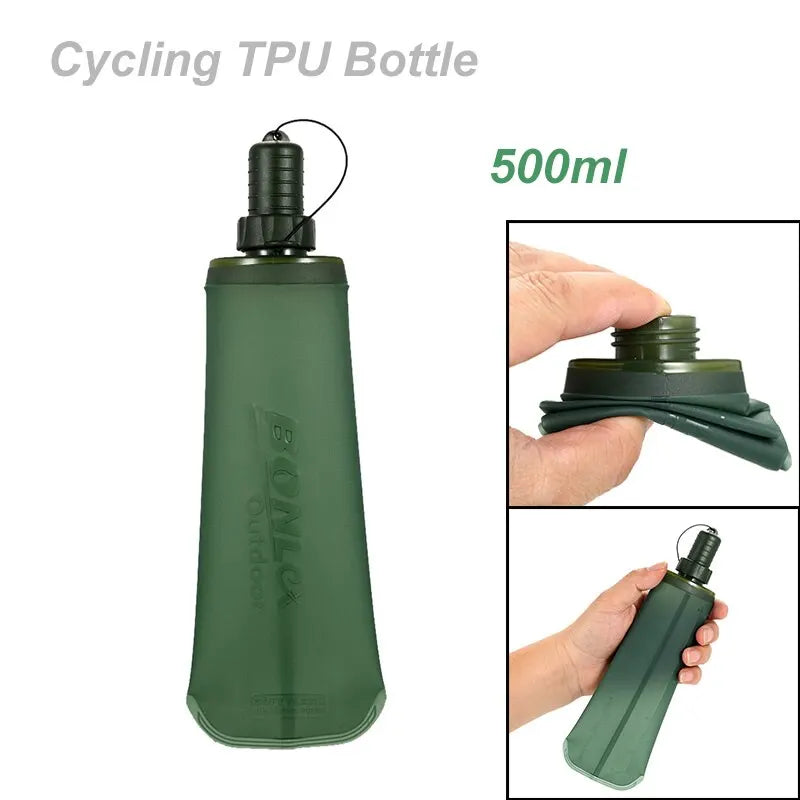 Flasque Souple de Randonnée 500ml en TPU - Pliable et Ultra-Légère