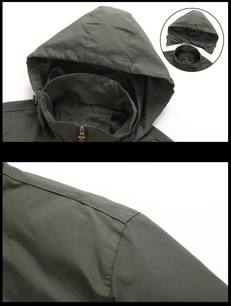 Veste de RandonnéeImperméable pour Homme avec Capuche Amovible