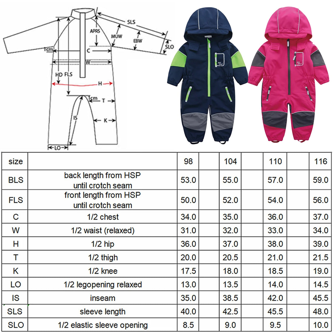 Combinaison Softshell Imperméable pour Enfants de 3 à 6 Ans - Doublée en Polaire