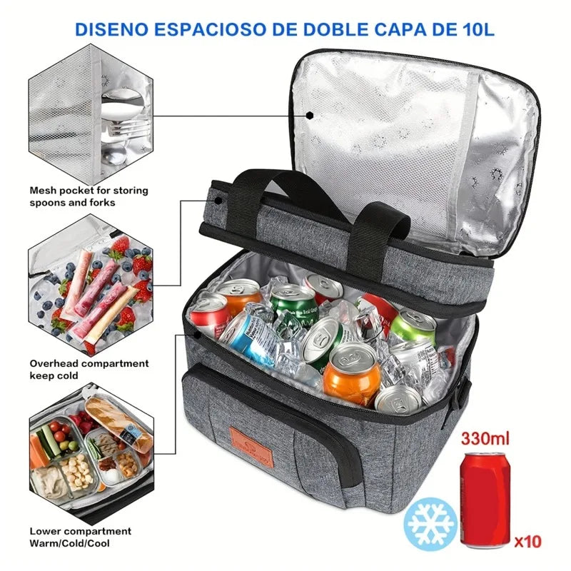 Sac Isotherme Multifonctions à Double Compartiment avec Bandoulière